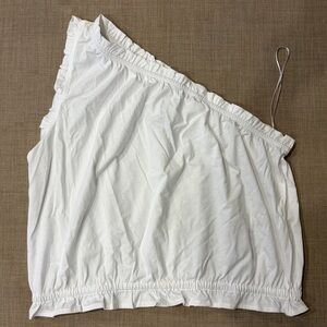 Ann Taylor White Ruffle Detail Top